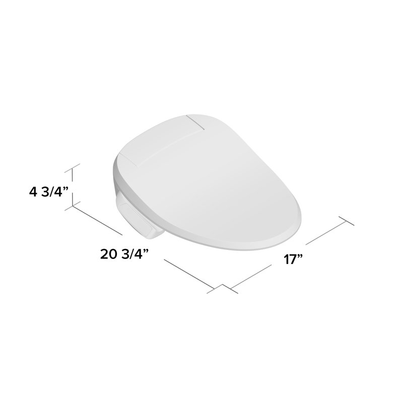 Kohler PureWash E525 Elongated Warm Water Bidet Toilet Seat, Electric